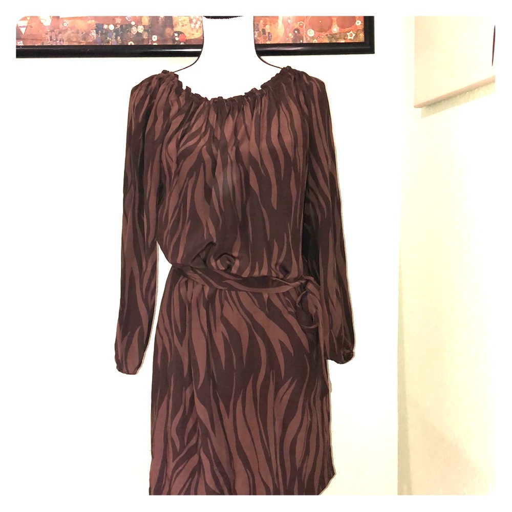 Michael Kors Animal Print Belted Dress